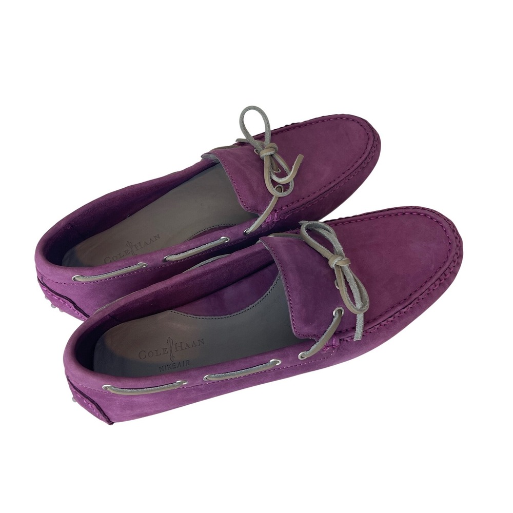 Cole Haan Nike Air 9.5 Purple Suede Driving Loafers Moccasins Women Shoes 9.5B